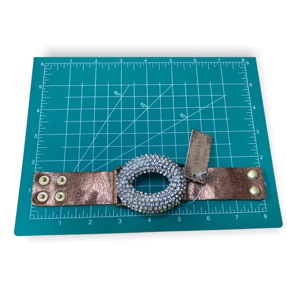 Angelus Collection Rhinestone Donut Adjustable Statement Bracelet NWT Boho Bling - Picture 8 of 8